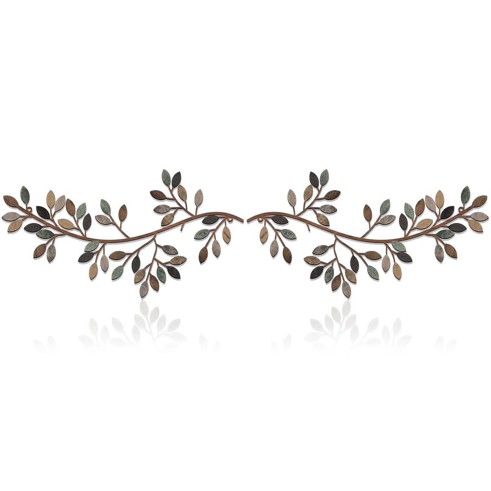 2 Pieces Metal Tree Leaf Wall Decor Vine Olive Branch Leaf Wall Art Wrought🥺